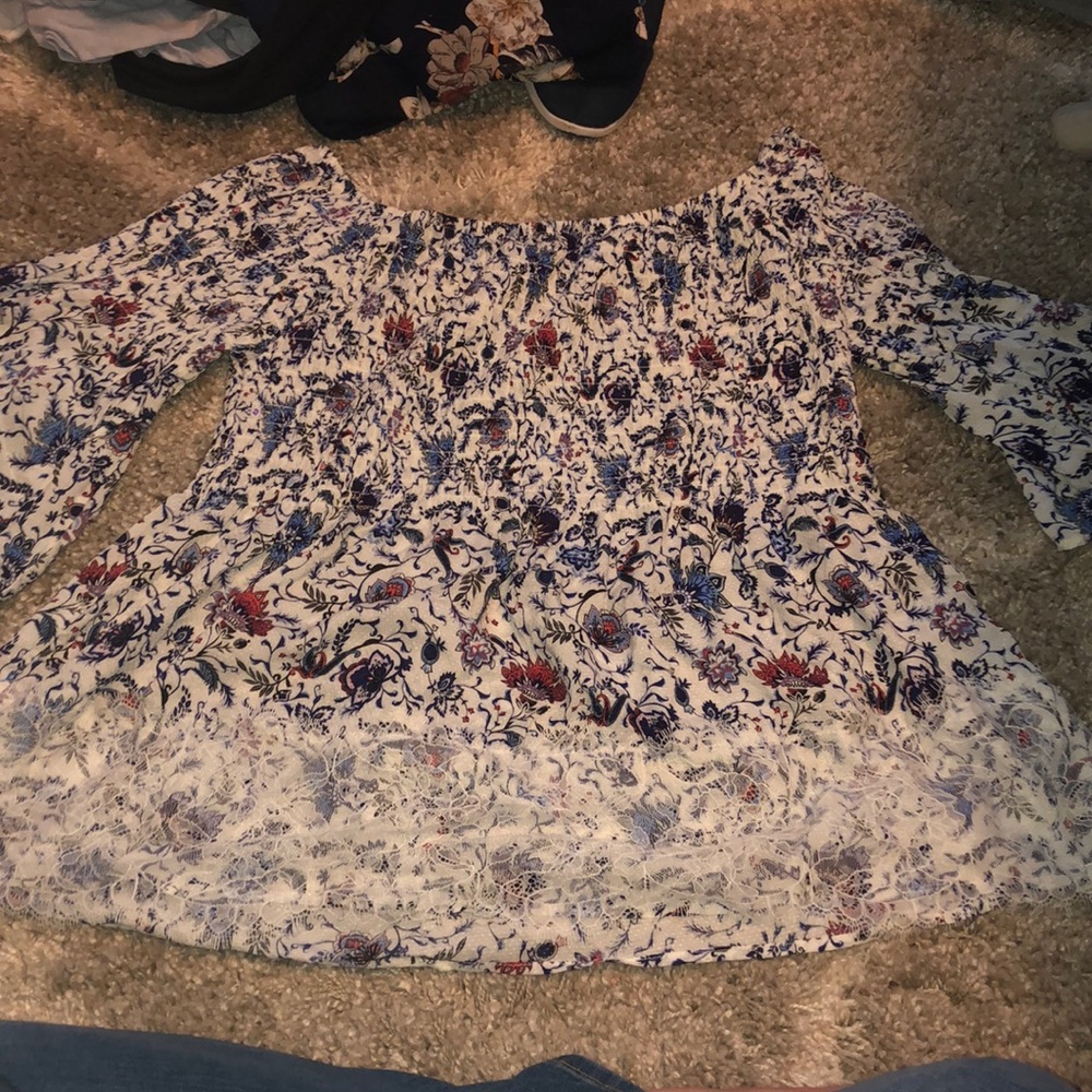 Floral off the shoulder top size XL